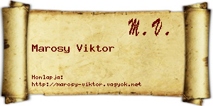 Marosy Viktor névjegykártya